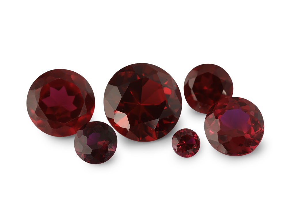 Synthetic/Lab Grown Ruby 6.50mm Round Dark Red