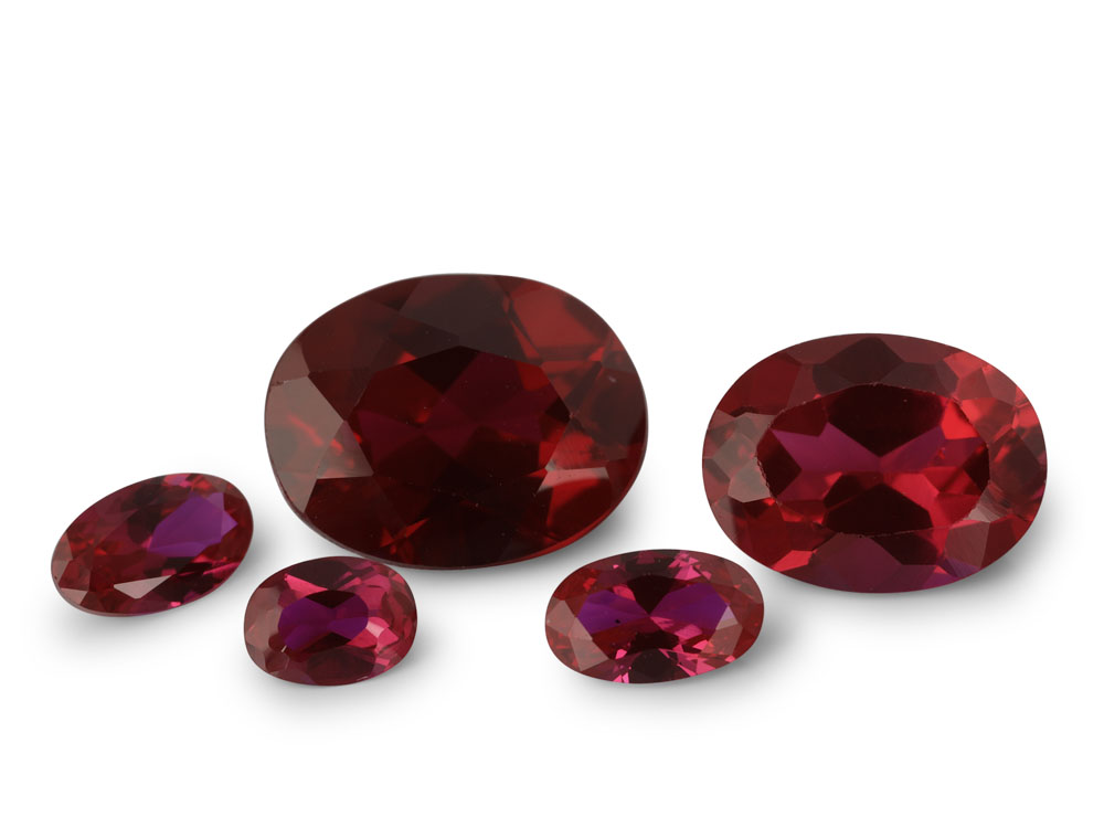 Synthetic/Lab Grown Ruby 7x5mm Oval Dark Red