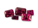Synthetic/Lab Grown Ruby 10x8mm Radiant Emerald Cut Bright Red
