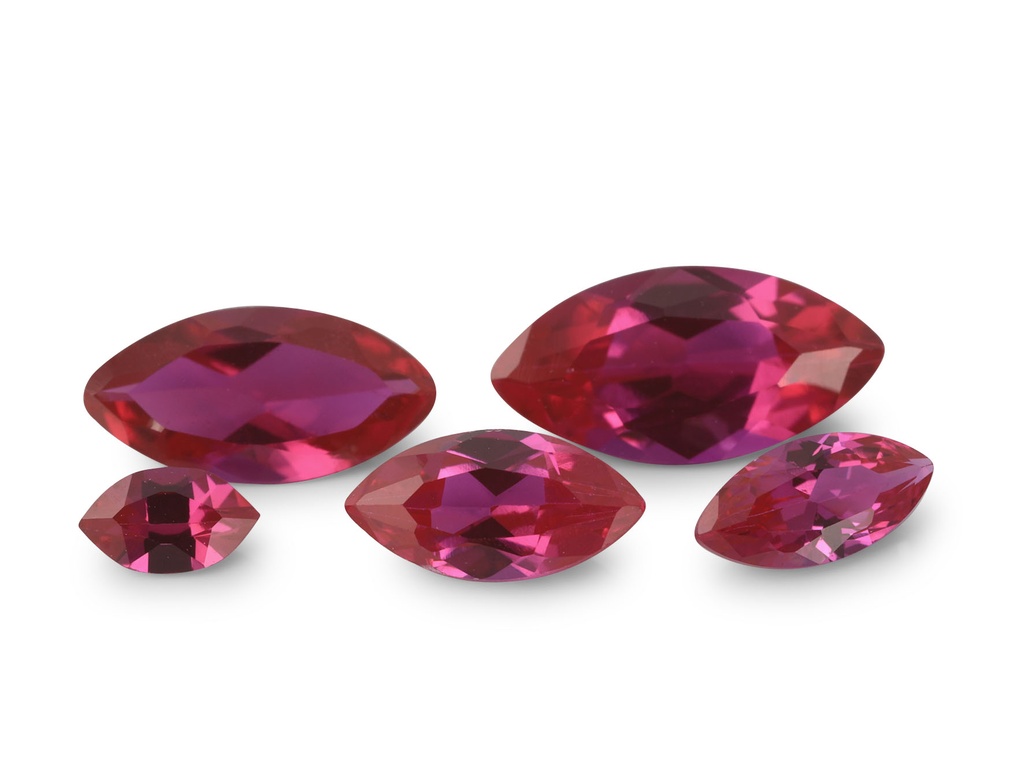 Synthetic/Lab Grown Ruby 3.5x2mm Marquise Bright Red