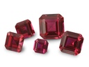 Synthetic/Lab Grown Ruby 6.00mm Square Emerald Radiant Cut Bright Red
