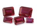 Synthetic/Lab Grown Ruby 14x10mm Emerald Cut Bright Red