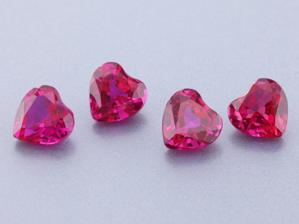 Synthetic/Lab Grown Ruby 4.00mm Heart Shape