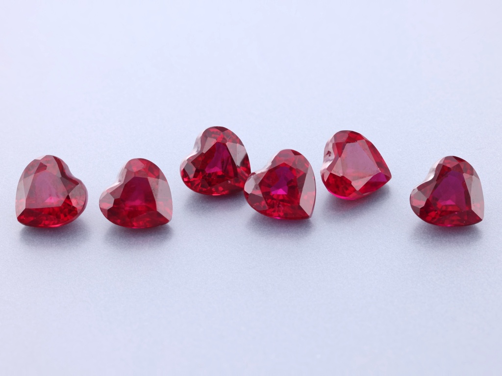 Synthetic/Lab Grown Ruby 5.00mm Heart Shape
