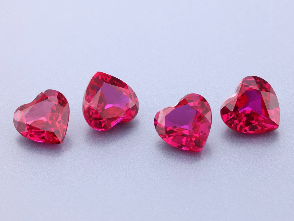 Synthetic/Lab Grown Ruby 6.00mm Heart Shape