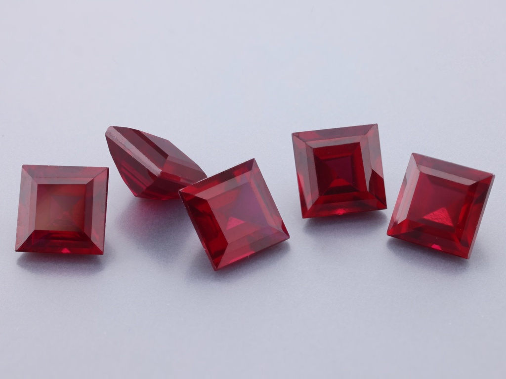 Synthetic/Lab Grown Ruby 5.00mm Carre Cut