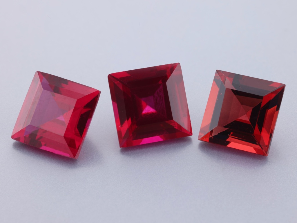 Synthetic/Lab Grown Ruby 6.00mm Carre Cut
