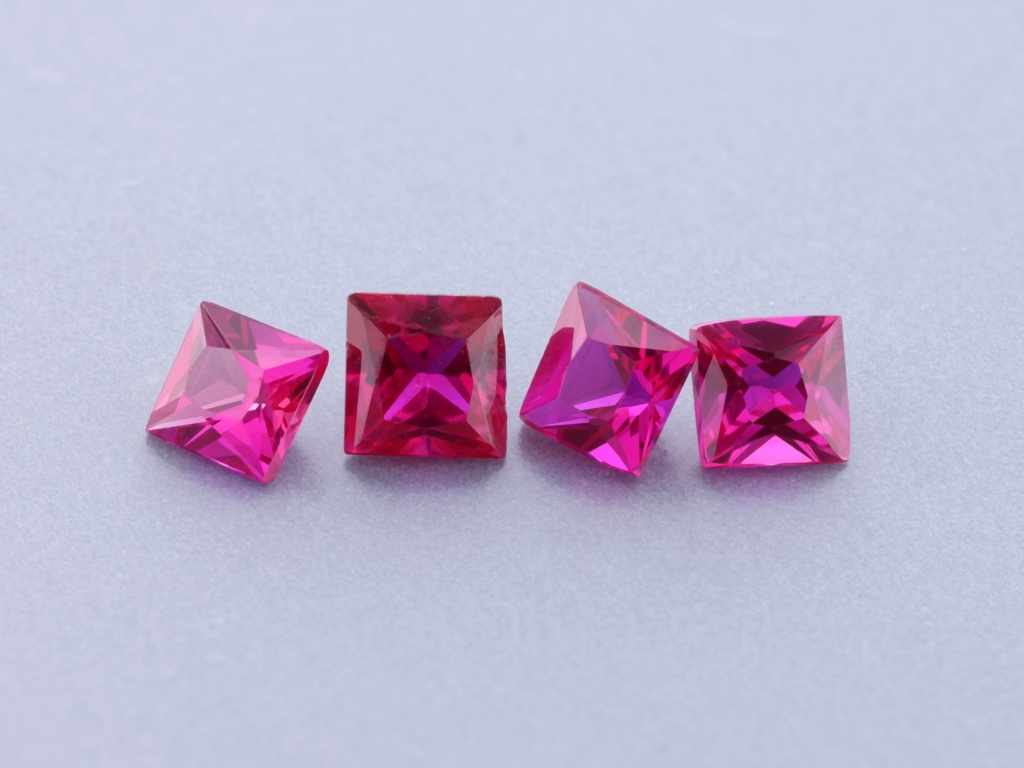 Synthetic/Lab Grown Ruby 2.50mm Princess Cut
