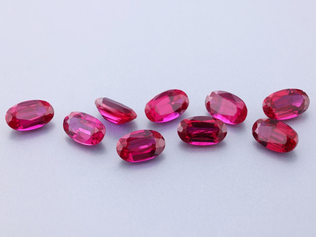 Synthetic/Lab Grown Ruby 5x3mm Oval
