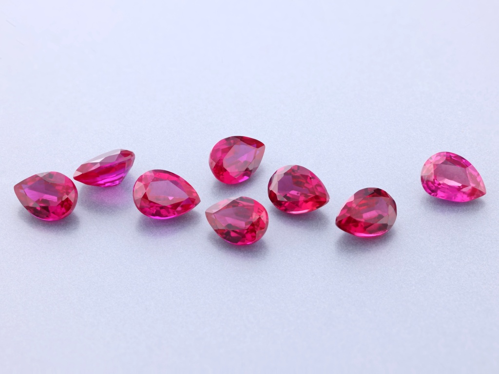 Synthetic/Lab Grown Ruby 4x3mm Pear Shape