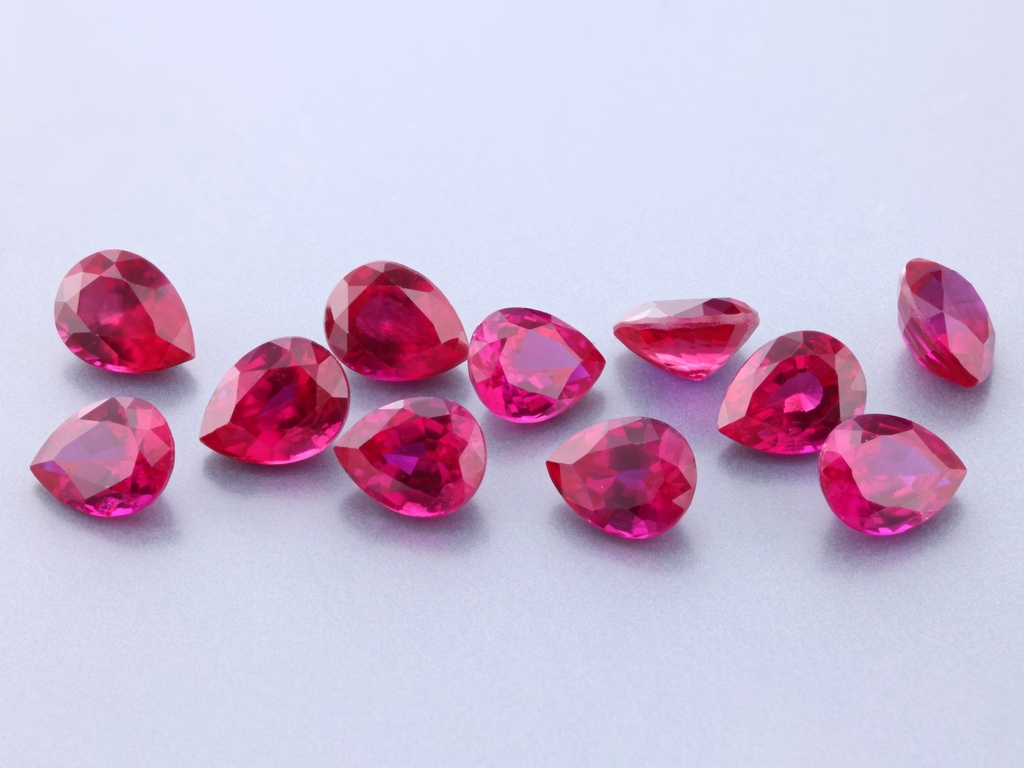 Synthetic/Lab Grown Ruby 5x4mm Pear Shape