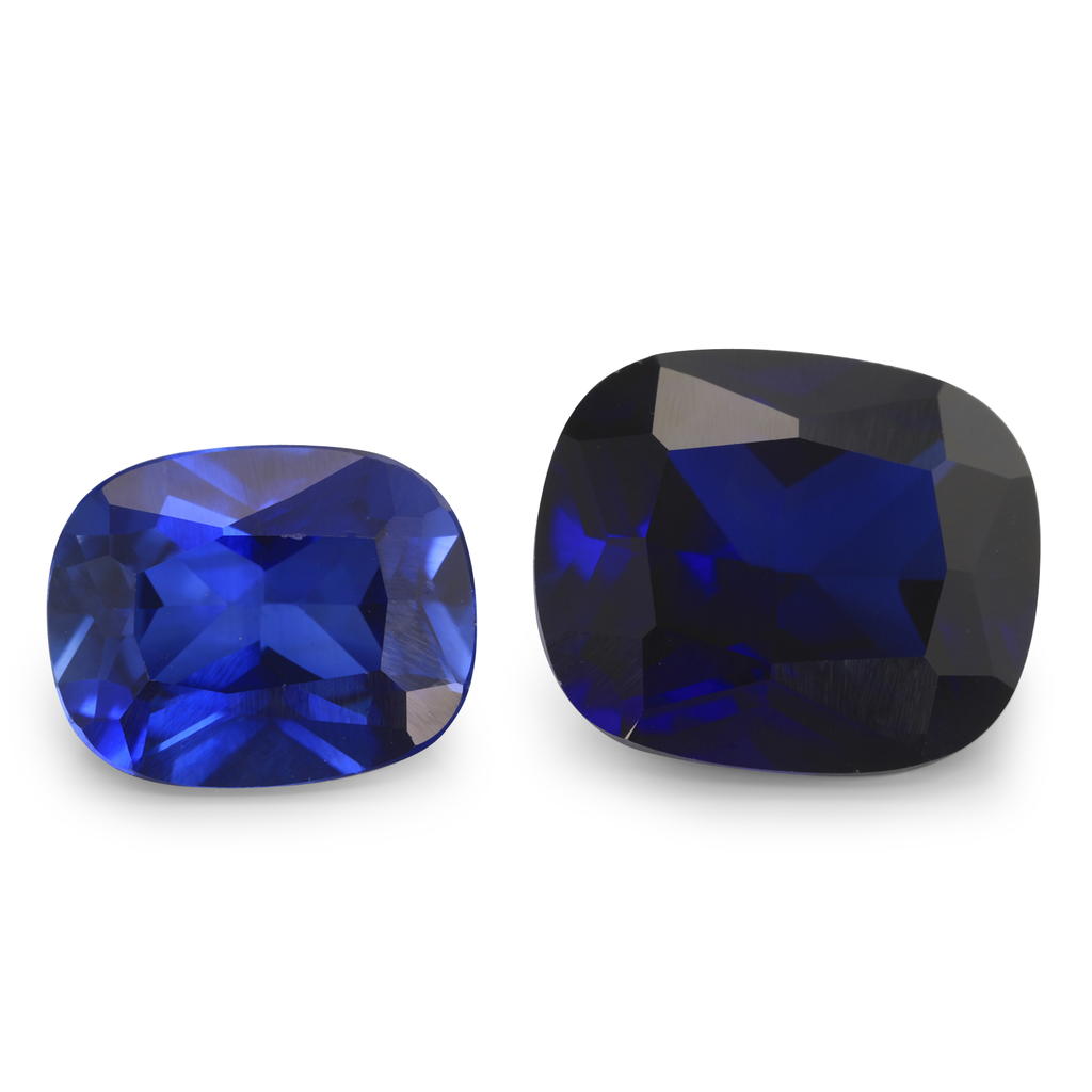 Synthetic/Lab Grown Sapphire 12x10mm Cushion Blue