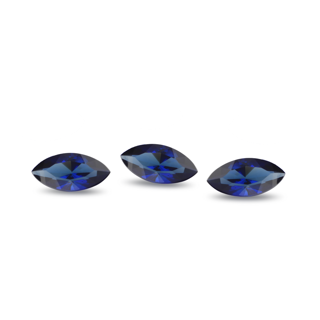 Synthetic/Lab Grown Sapphire 7x3.5mm Marquise Blue