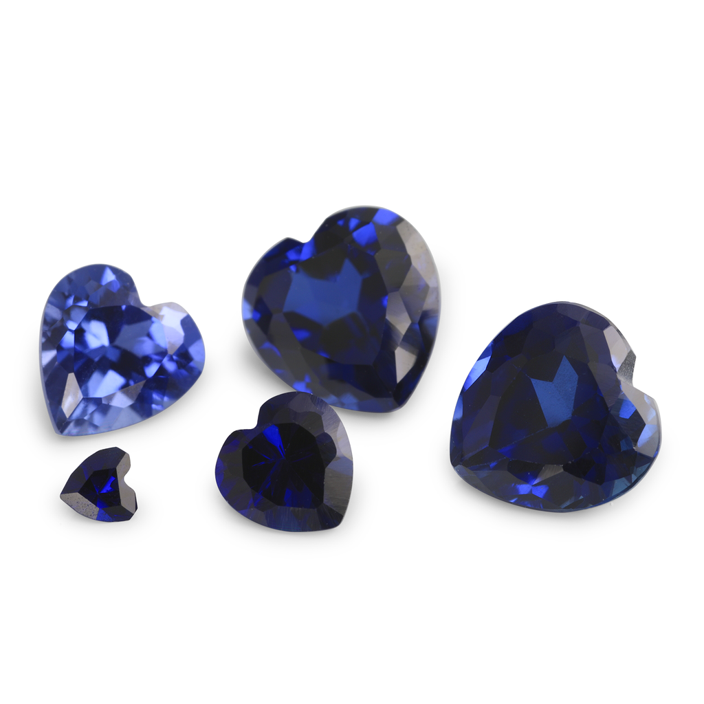 Synthetic/Lab Grown Sapphire 4.00mm Heart Shape Blue