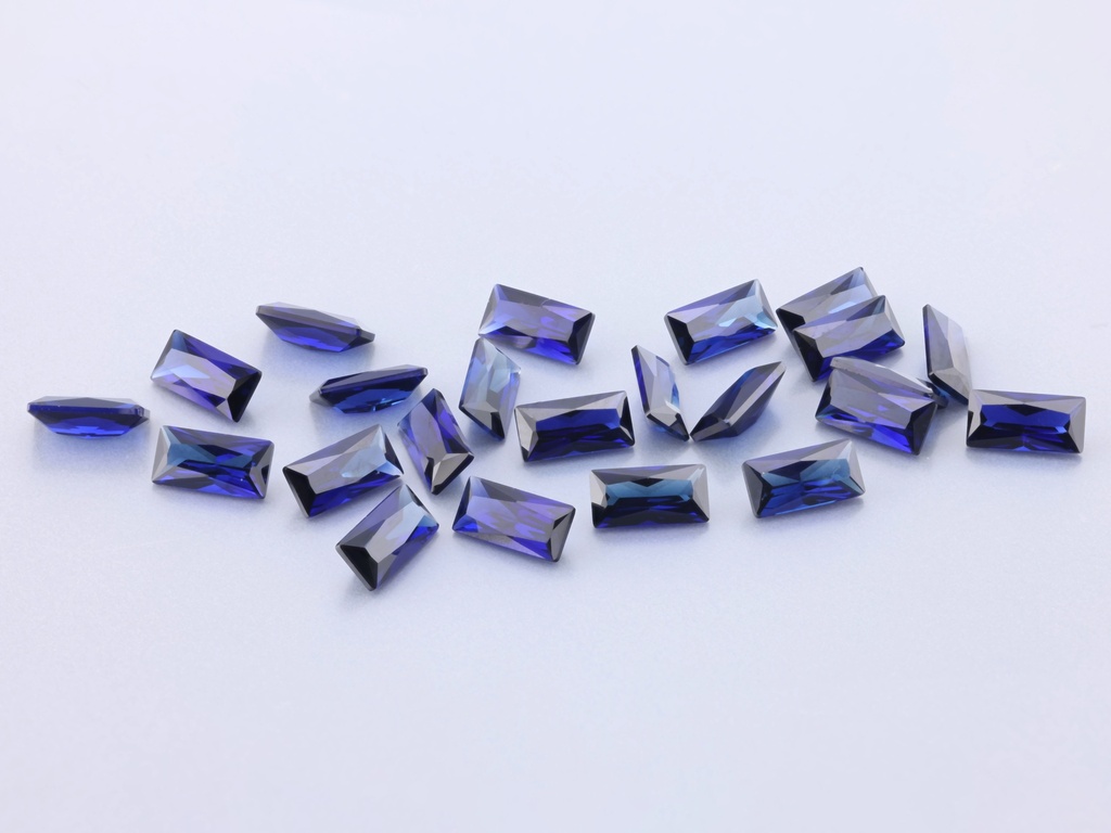 Synthetic/Lab Grown Sapphire 5x2.5mm Baguette Radiant Cut Blue