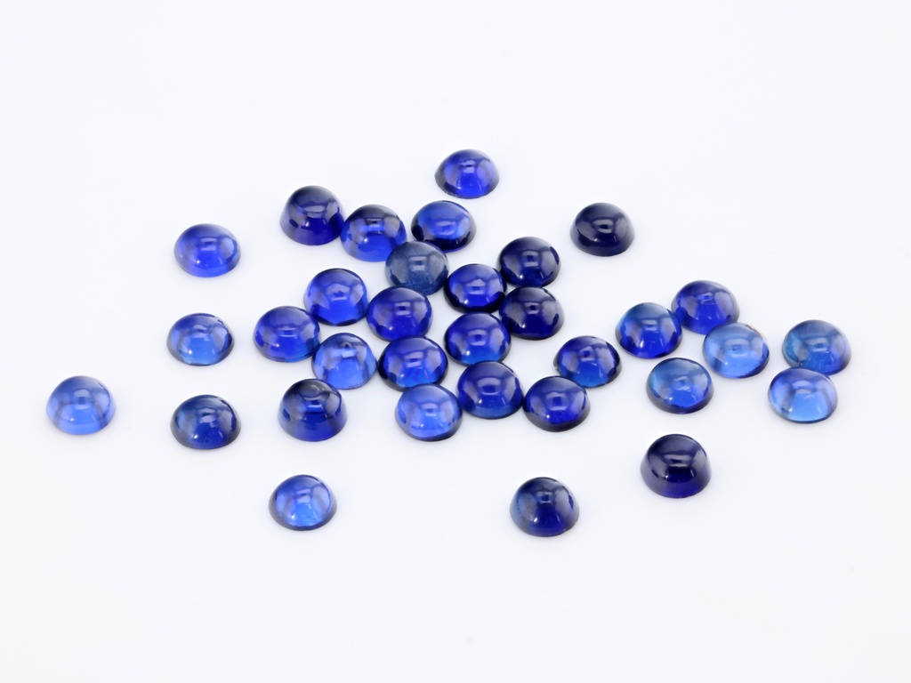 Synthetic/Lab Grown Sapphire 2.50mm Round Cabochon Blue