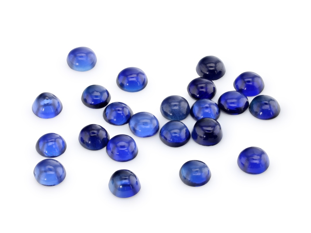 Synthetic/Lab Grown Sapphire 3.00mm Round Cabochon Blue