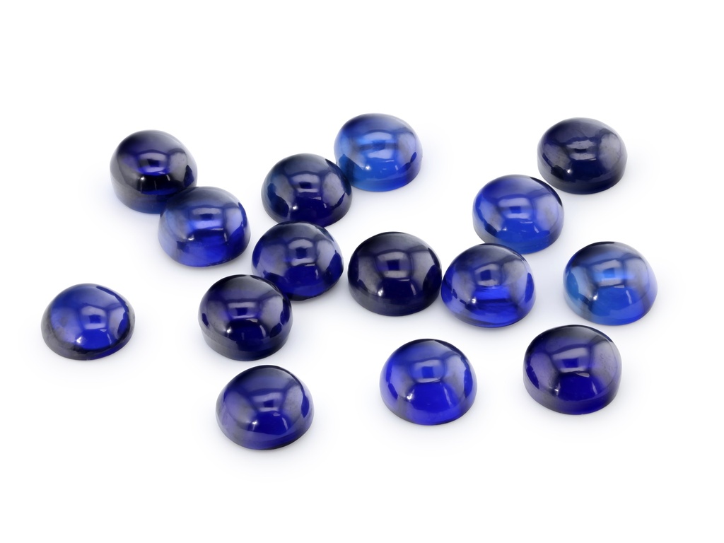 Synthetic/Lab Grown Sapphire 4.50mm Round Cabochon Blue
