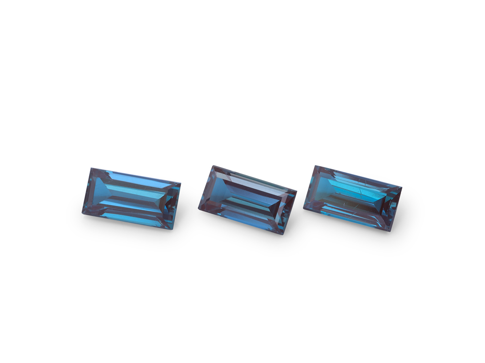 Synthetic Alexandrite Chrysoberyl 5x2.5mm Baguette