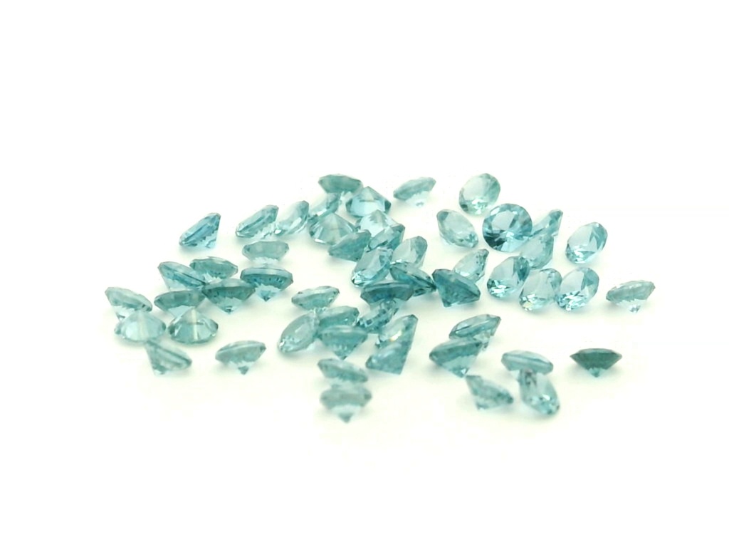 Synthetic Spinel 2.25mm Round Zircon Blue 