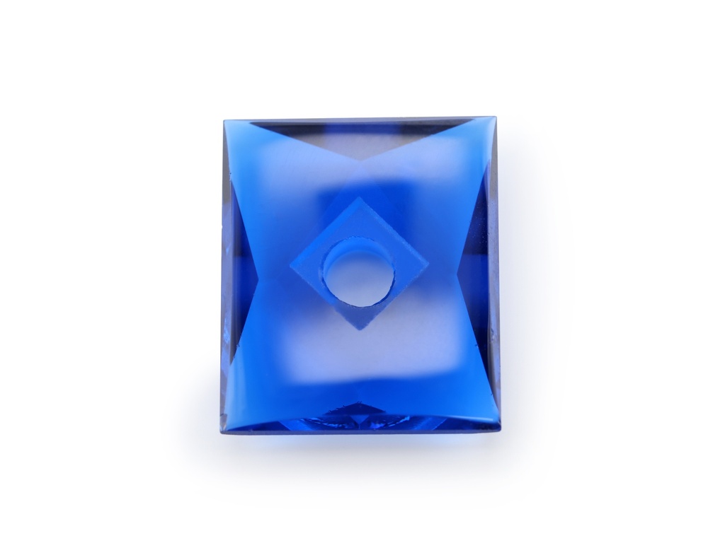 [MBBW1412C2] Synthetic/Lab Grown Spinel 14x12mm Baguette Countersunk Center Drilled Faceted Back Cobalt Blue