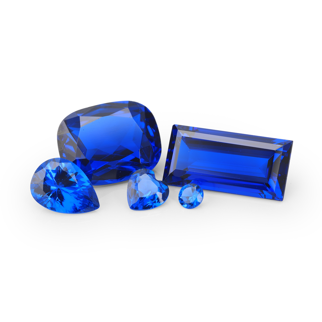 [MBOT1412P3] Synthetic/Lab Grown Spinel 14x12mm Emerald Cut Buff Top Deep Pavilion Cobalt Blue