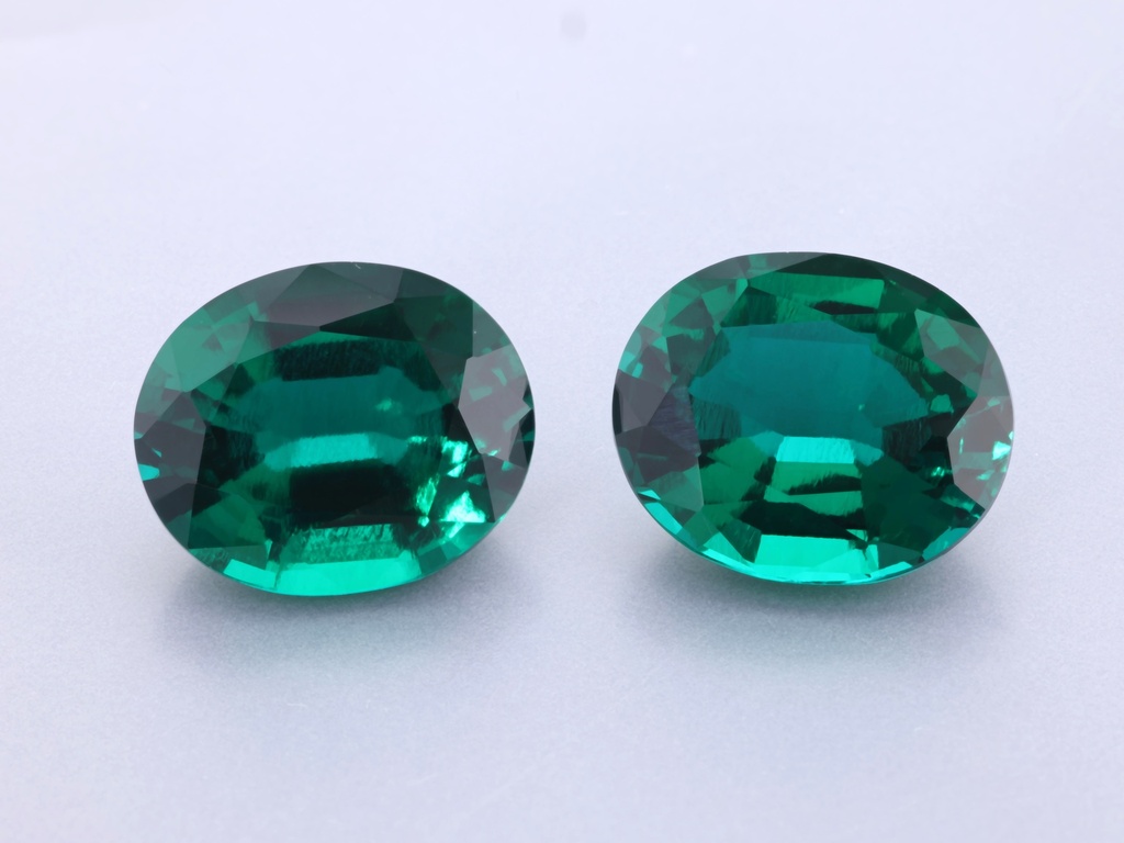 Hydrothermal/Lab Grown Emerald 12x10mm Oval