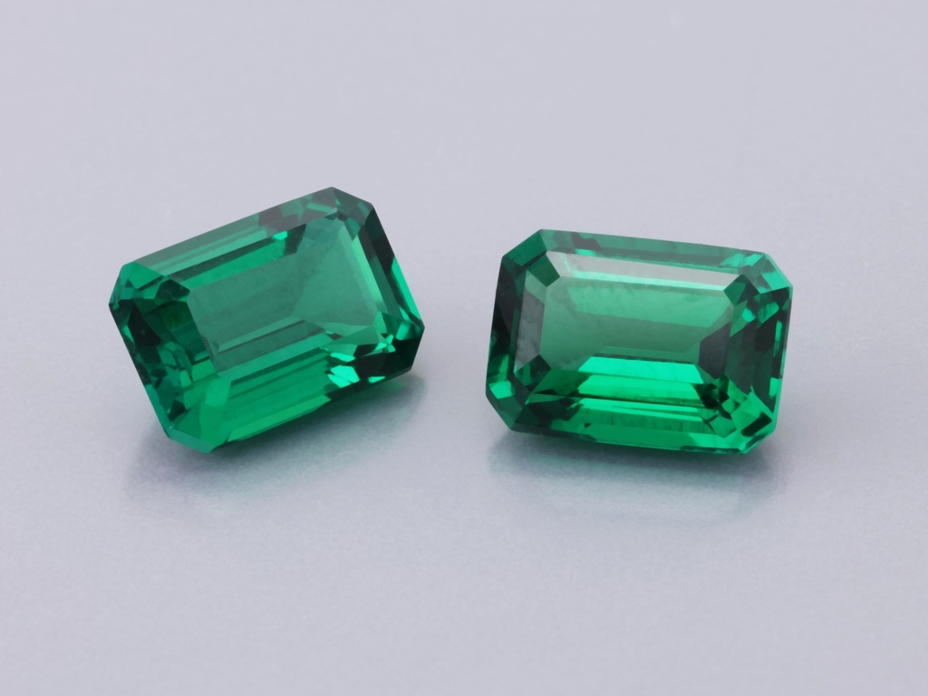 Hydrothermal/Lab Grown Emerald 7x5mm Emerald Cut