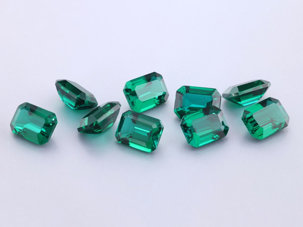 Hydrothermal/Lab Grown Emerald 8x6mm Emerald Cut