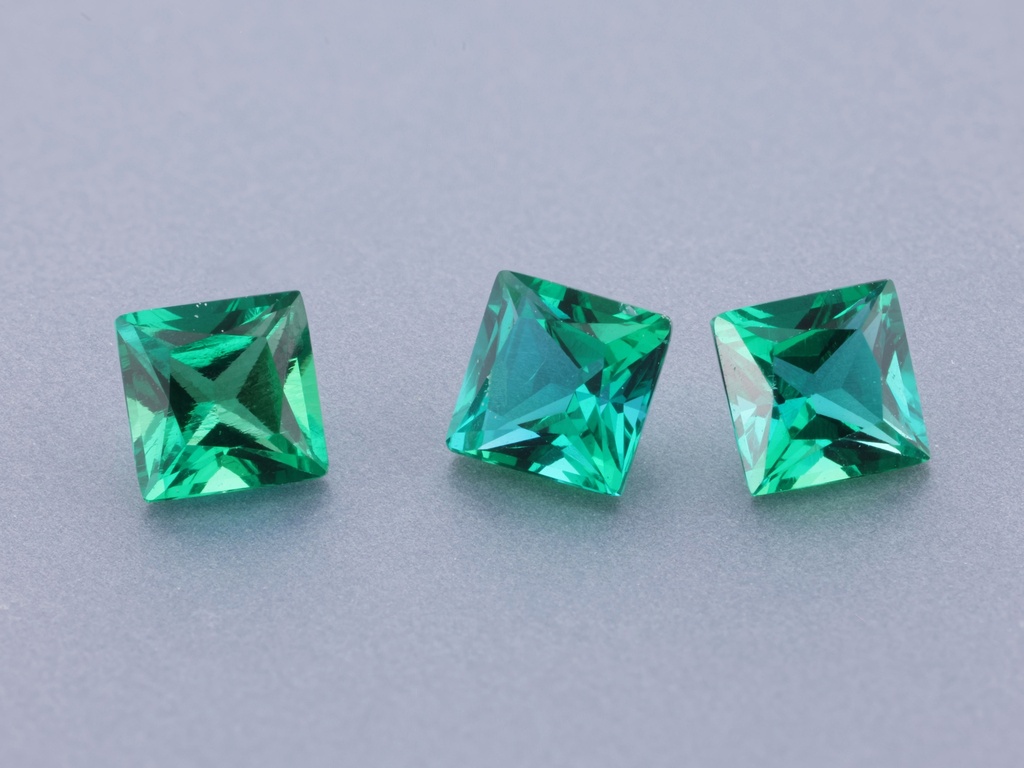 Hydrothermal/Lab Grown Emerald 3.00mm Princess Cut
