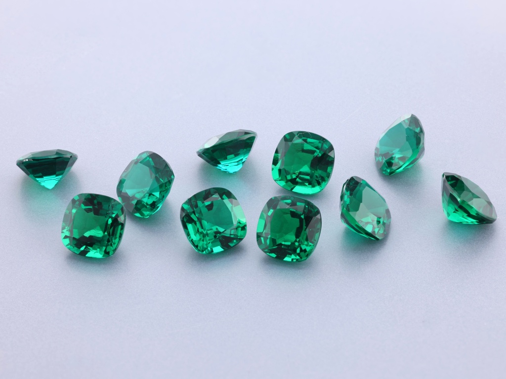 Hydrothermal/Lab Grown Emerald 6.00mm  Square Cushion