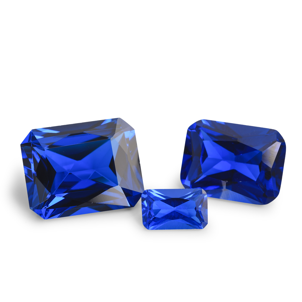 [MBON0705C] Synthetic Spinel 7x5mm Radiant Emerald Cut Cobalt Blue
