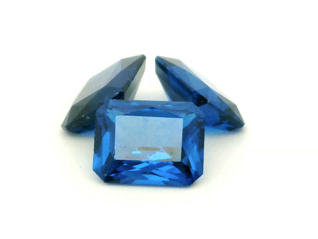 [MBON1008C] Synthetic Spinel 10x8mm Radiant Emerald Cut Cobalt Blue