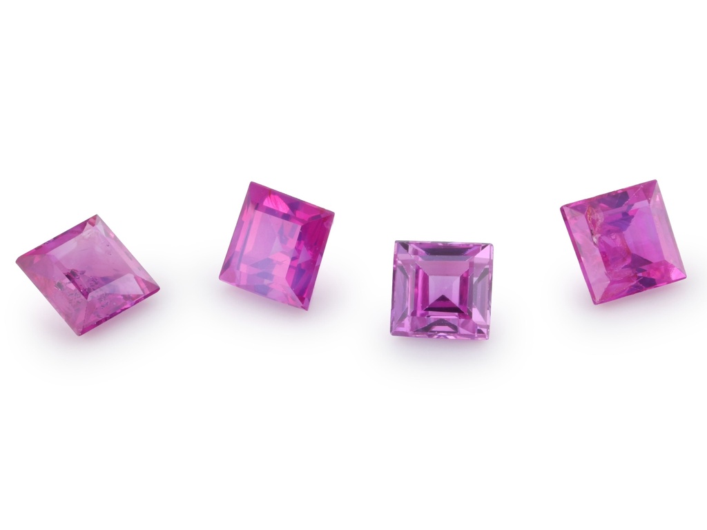 Pink Sapphire 2.50mm Carre Cut Dark