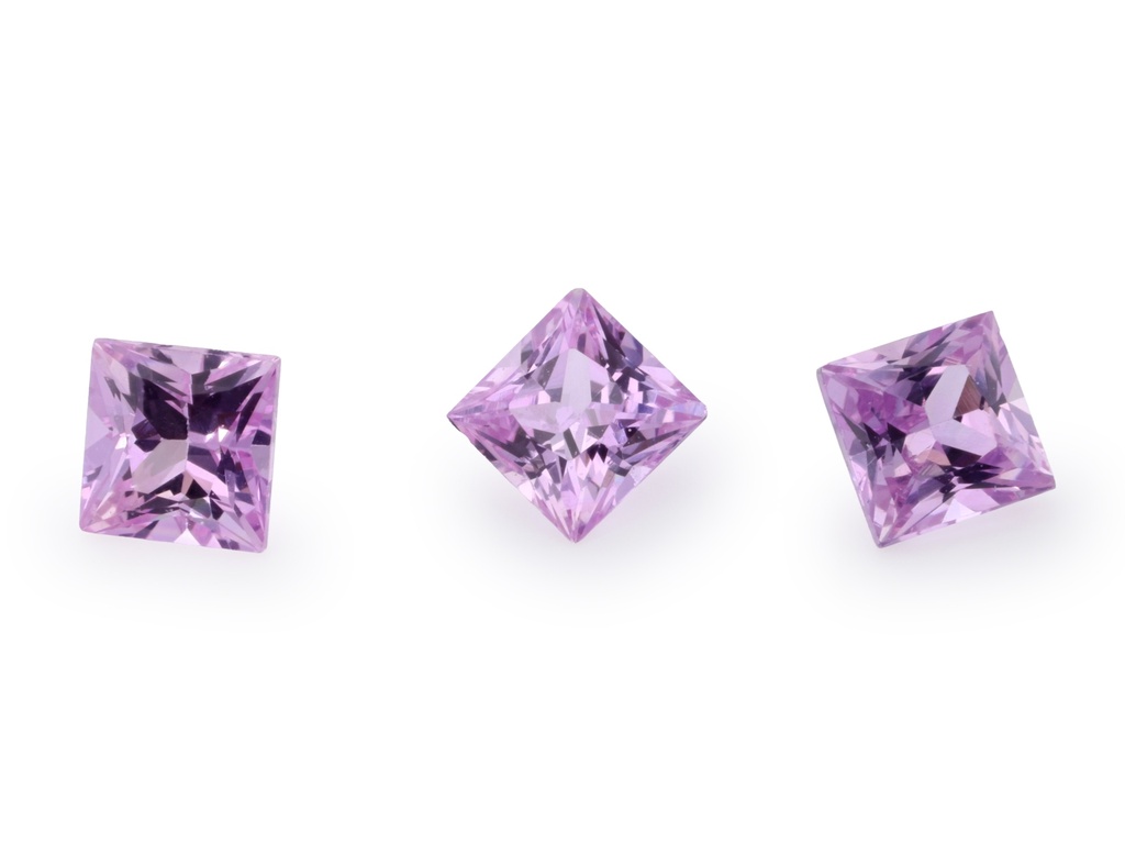 Pink Sapphire 2.25mm Princess Cut Light
