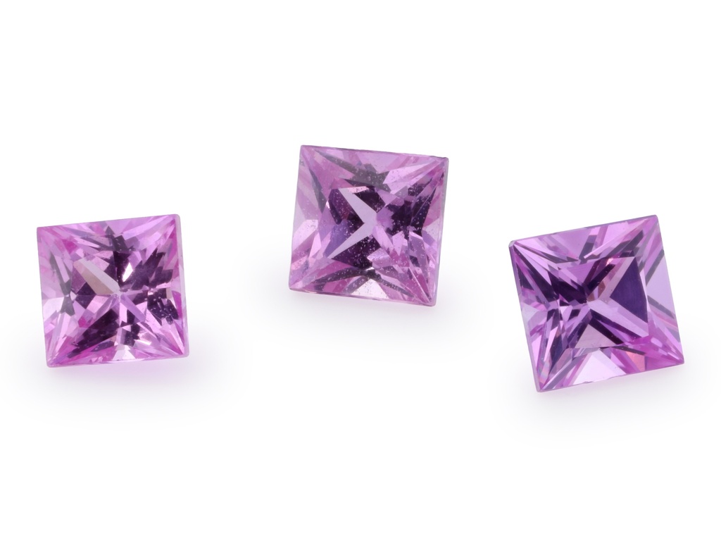 Pink Sapphire 2.75mm Princess Cut Mid