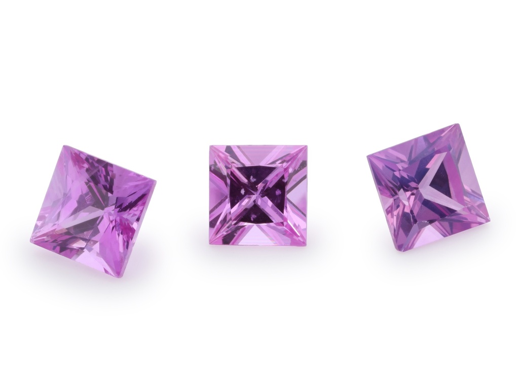 Pink Sapphire 3.25mm Princess Cut Mid