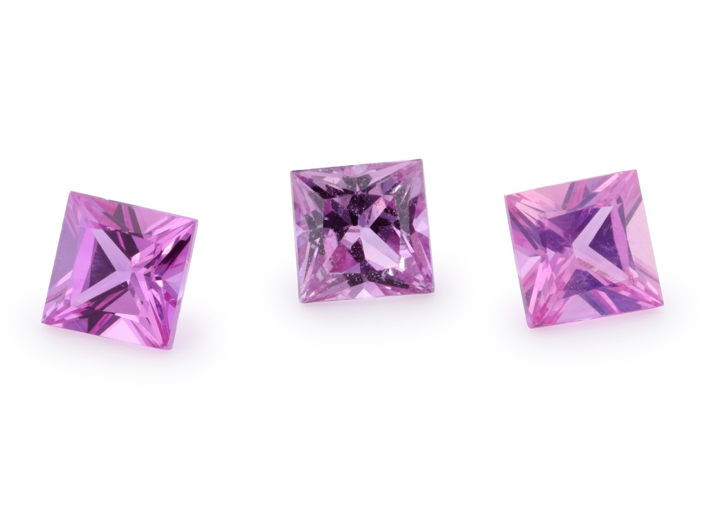 Pink Sapphire 3.50mm Princess Cut Mid