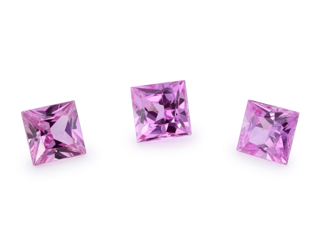 Pink Sapphire 3.75mm Princess Cut Mid