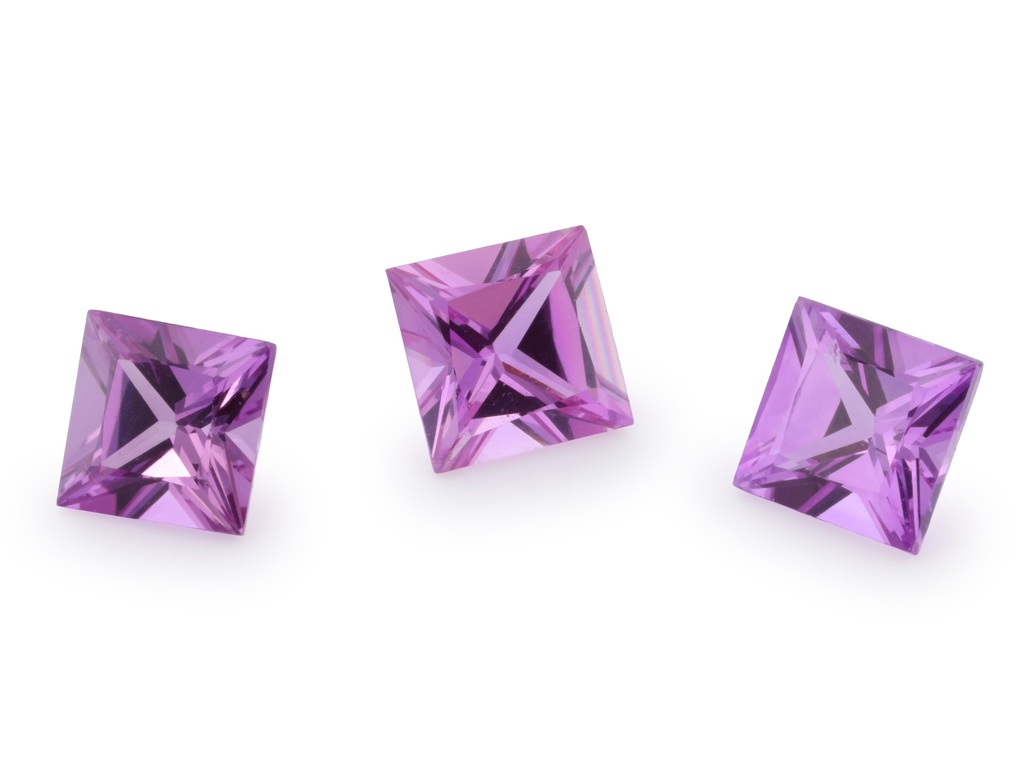 Pink Sapphire 3.00mm Princess Cut Dark
