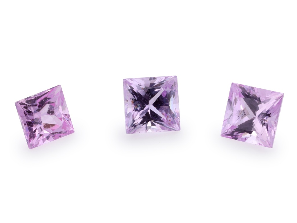 Pink Sapphire 3.00mm Princess Cut Light