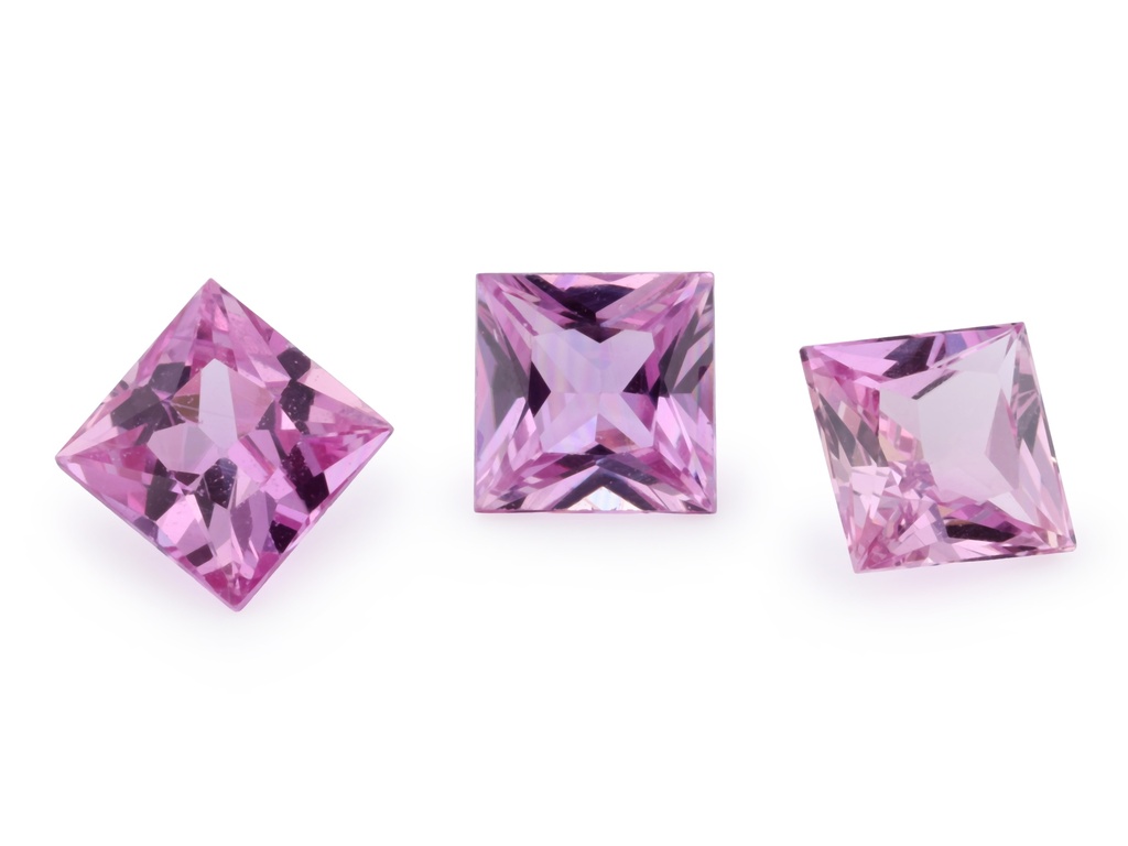 Pink Sapphire 4.25mm Princess Cut Mid