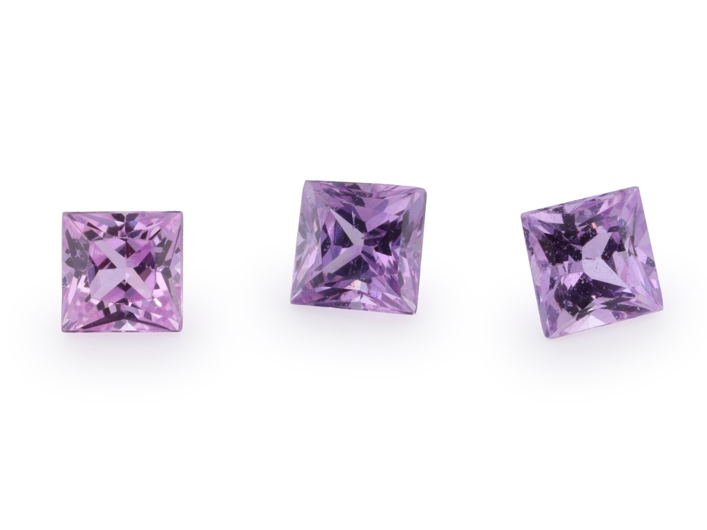 Pink Sapphire 2.75mm Princess Cut Light