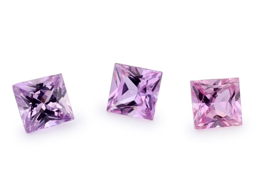 Pink Sapphire 3.75mm Princess Cut Light