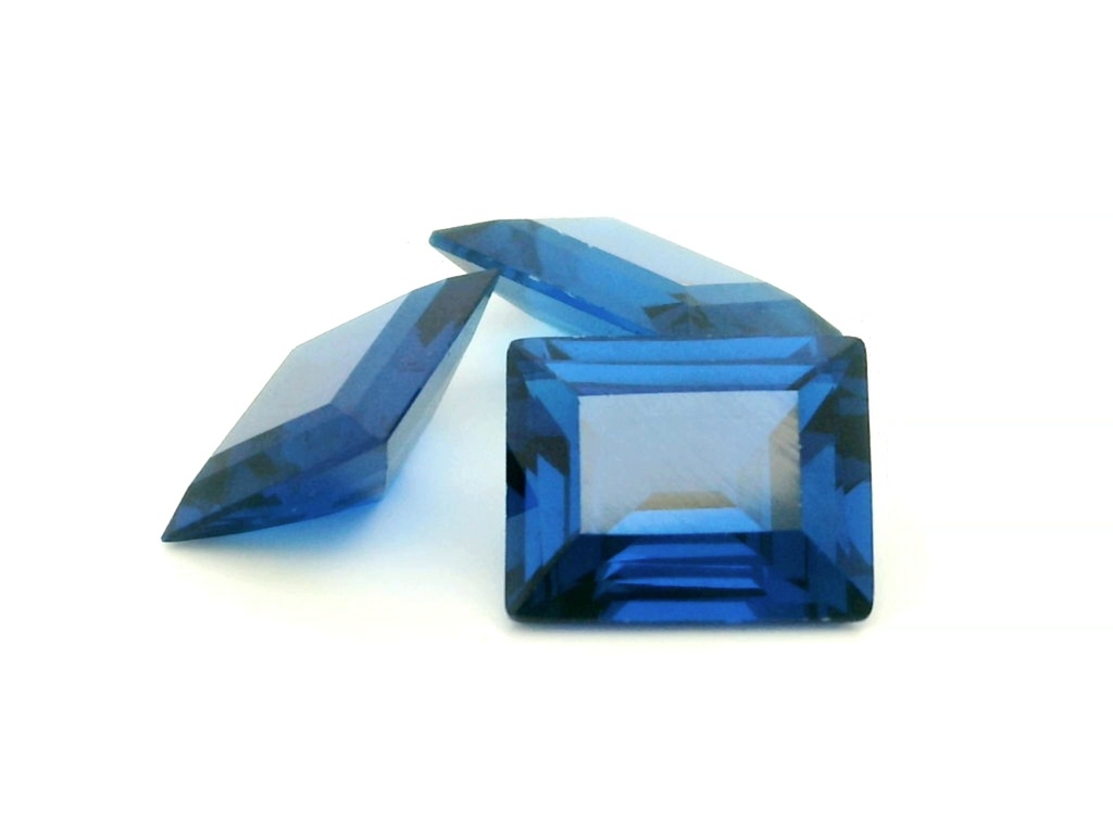 Synthetic/Lab Grown Spinel 11x9mm Baguette Cobalt Blue