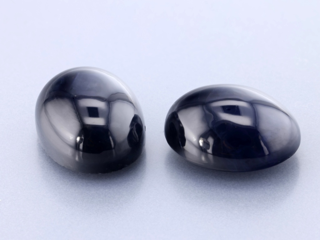 [SAVC1008P1] Australian Sapphire 10x8mm Oval Cabochon Blue Black
