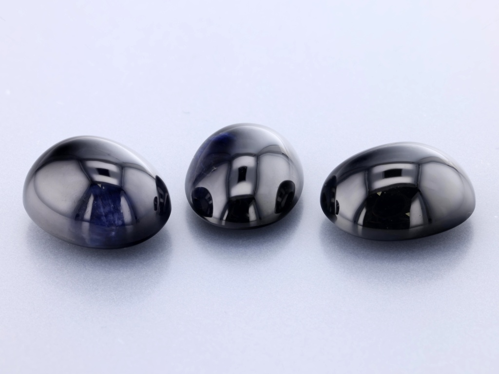 [SKVC1008P1] Australian Sapphire 10x8mm Oval Cabochon Black