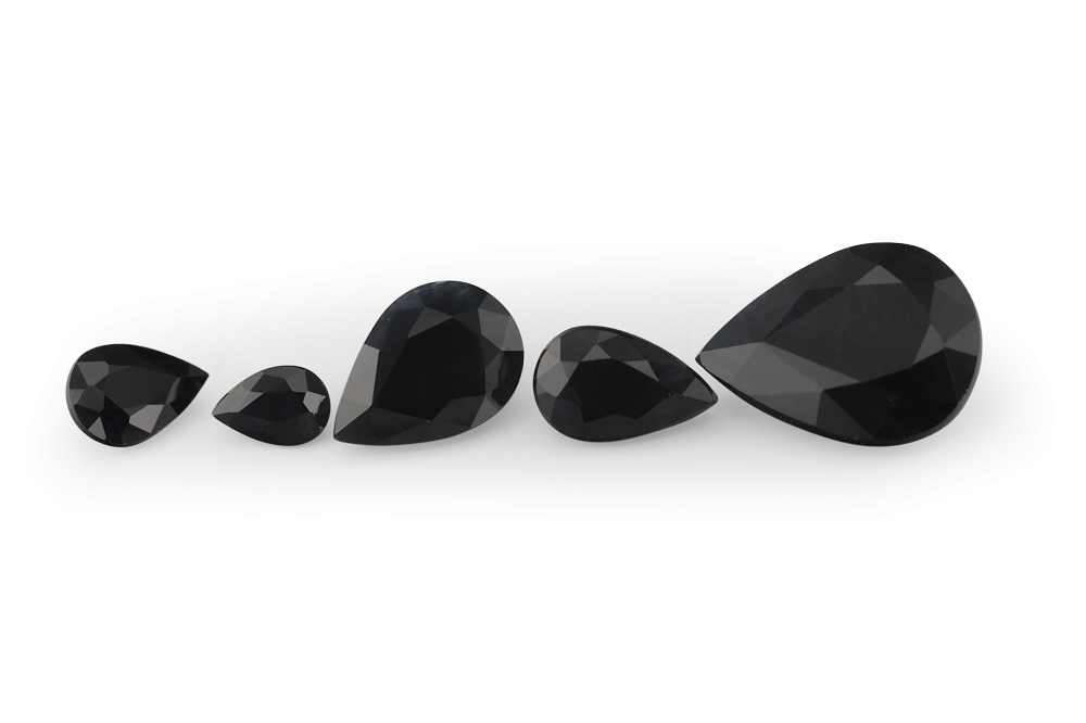 [SKPB1007] Australian Sapphire 10x7mm Pear Shape Black