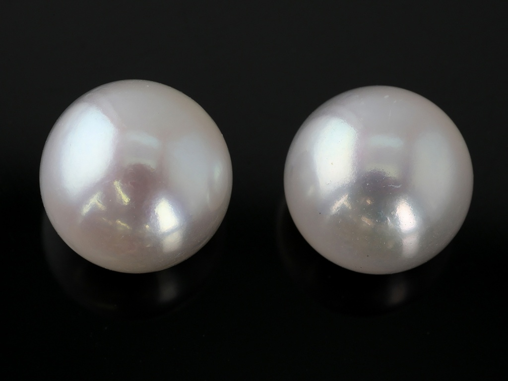 Freshwater Pearl  8.00-8.50mm Round Button White  Half Drilled 
