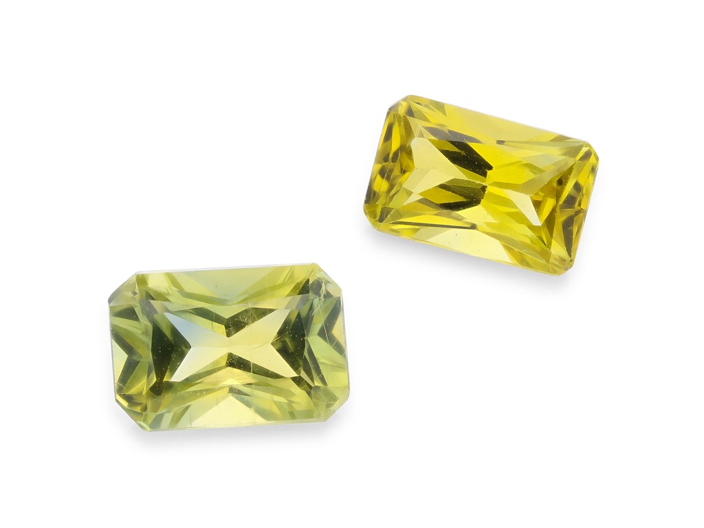 Parti Sapphire 5.5x4mm +/- Radiant Cut Yellow Green